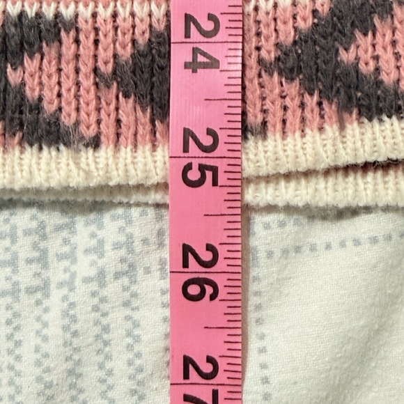 Fair Isle Inspired Pink Gray Chevron Sweater Long Sleeve Pullover Size L - Picture 4 of 6